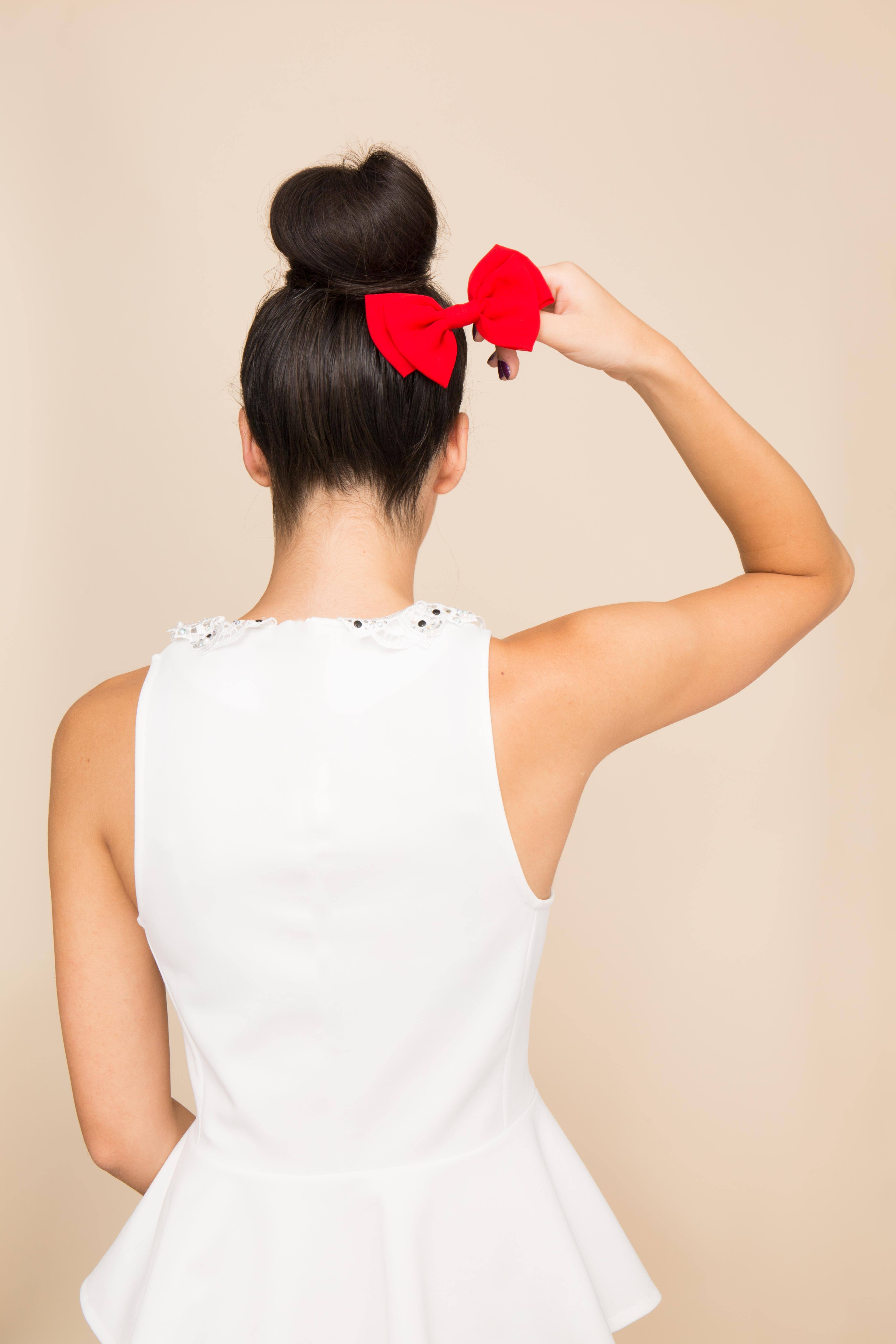 how to create a stylish updo with bow hairstyle