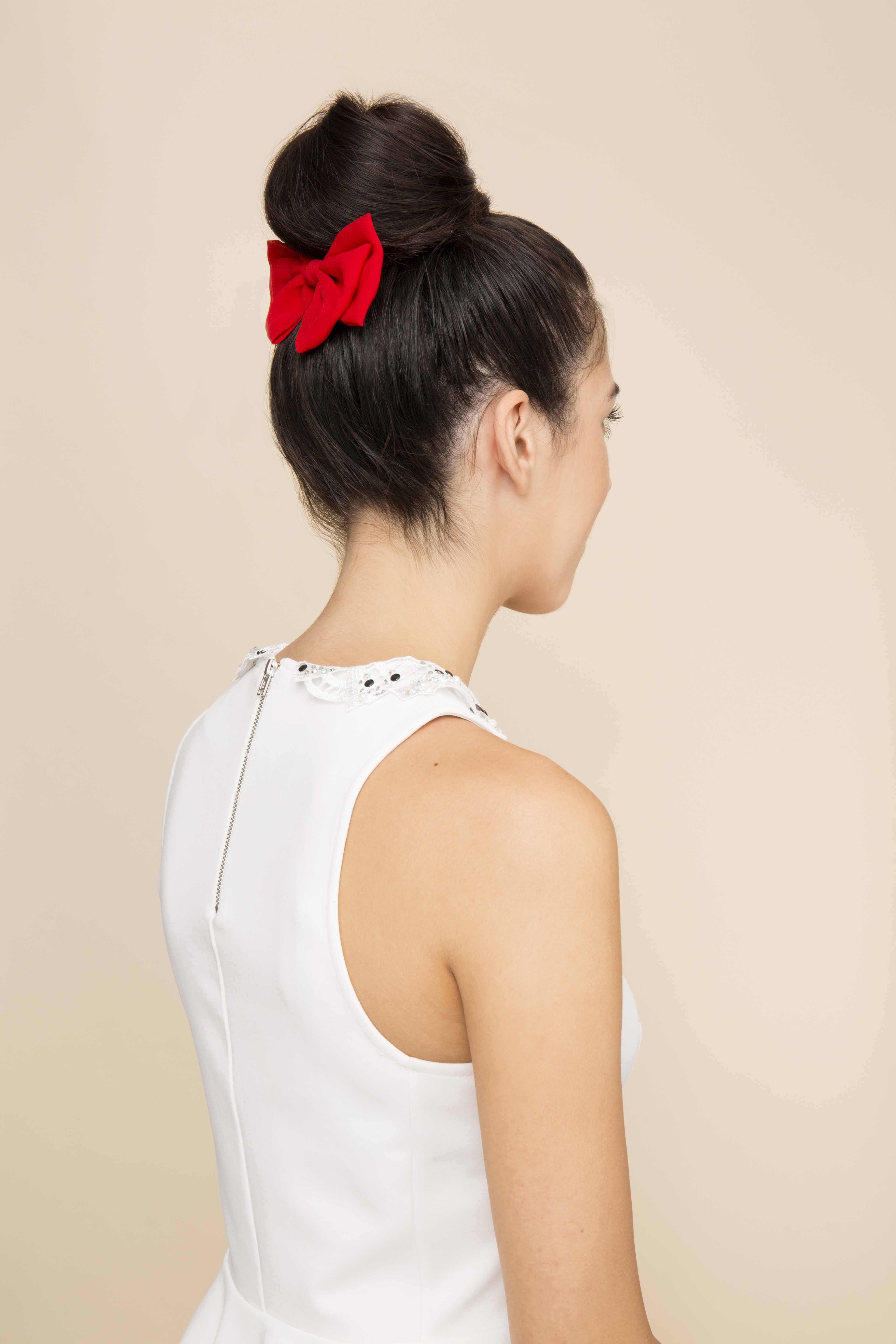 how to create a chic updo with bow hairstyle
