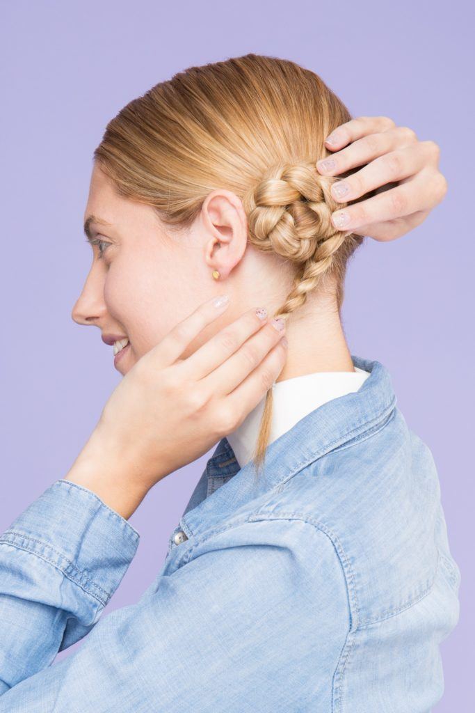 trendy space buns braided hair