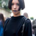 Woman with blunt straight hair