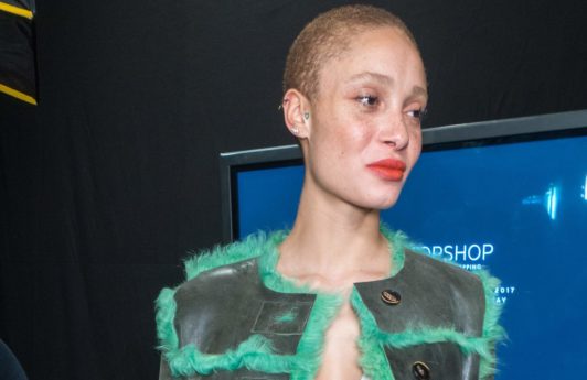 pictures of short haircuts: the buzz cut as demonstrated by topshop model backstage