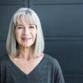 short gray hair with bangs