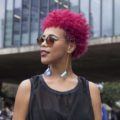 short punk hairstyles with pink afro