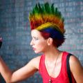 short punk hairstyles: colorful mohawk