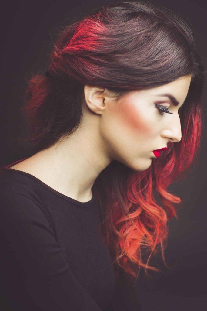 A bold red spring ombre takes your color look to the next level.