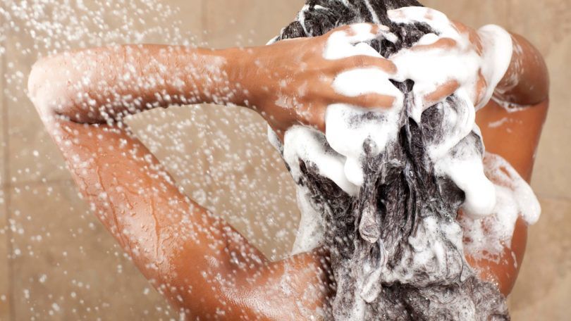 moisturizing shampoo in the shower