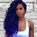 girl with cobalt blue goddess braids