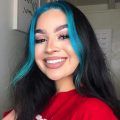 girl with blue hair streaks
