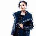 blue hair undercut brunette woman