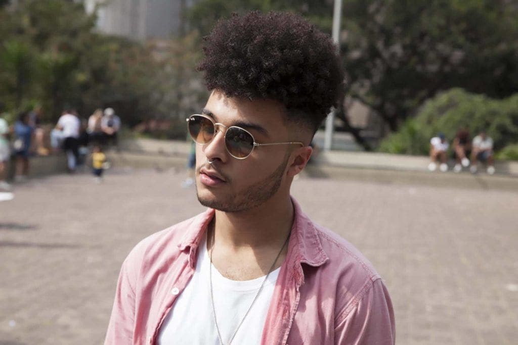 curly high fade
