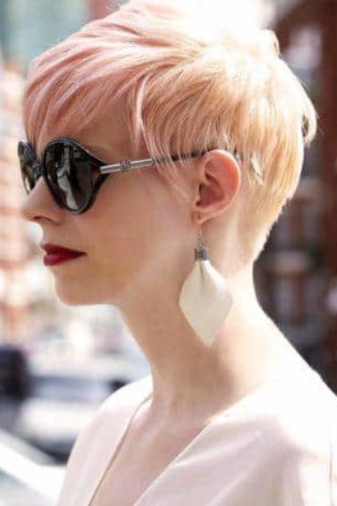 pink champagne hair pixie