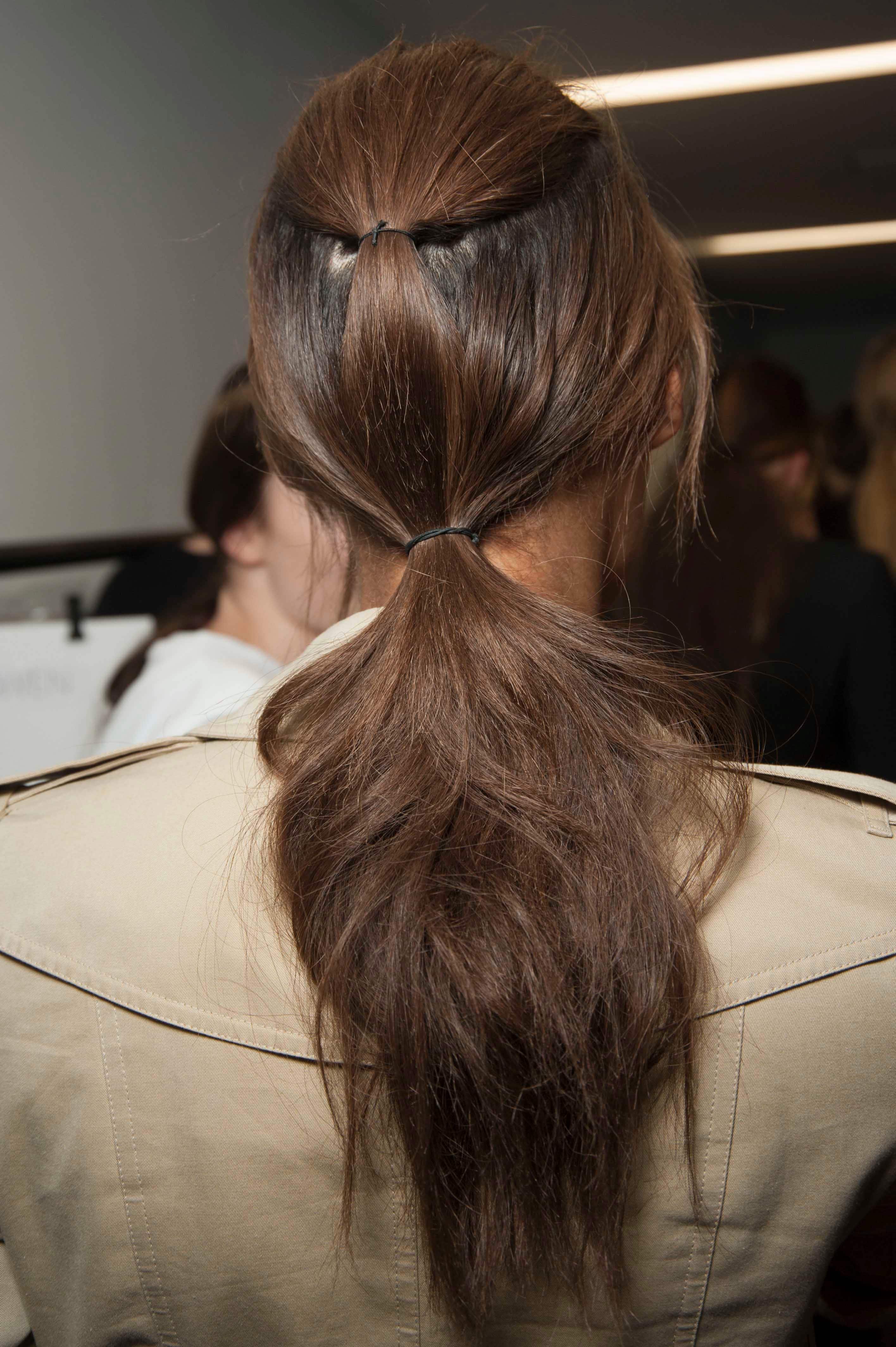 second day hair double ponytail