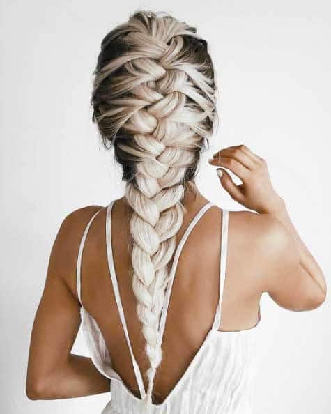 white braids blonde hair with dark roots