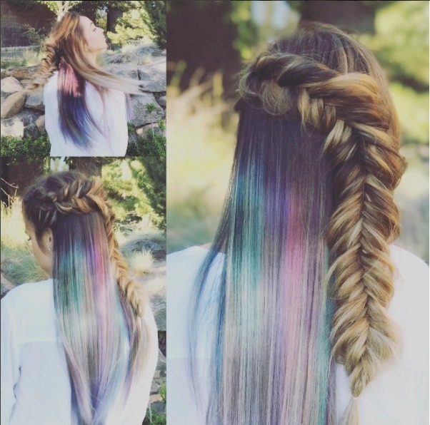 rainbow roots on brown hair