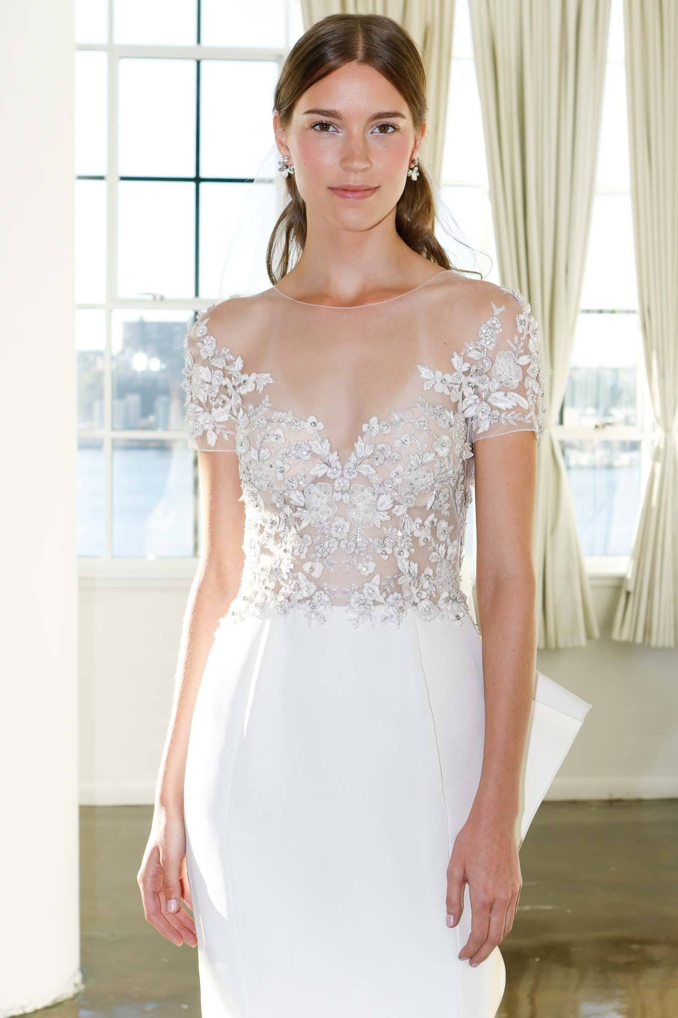 middle parted half up half down wedding hairstyles
