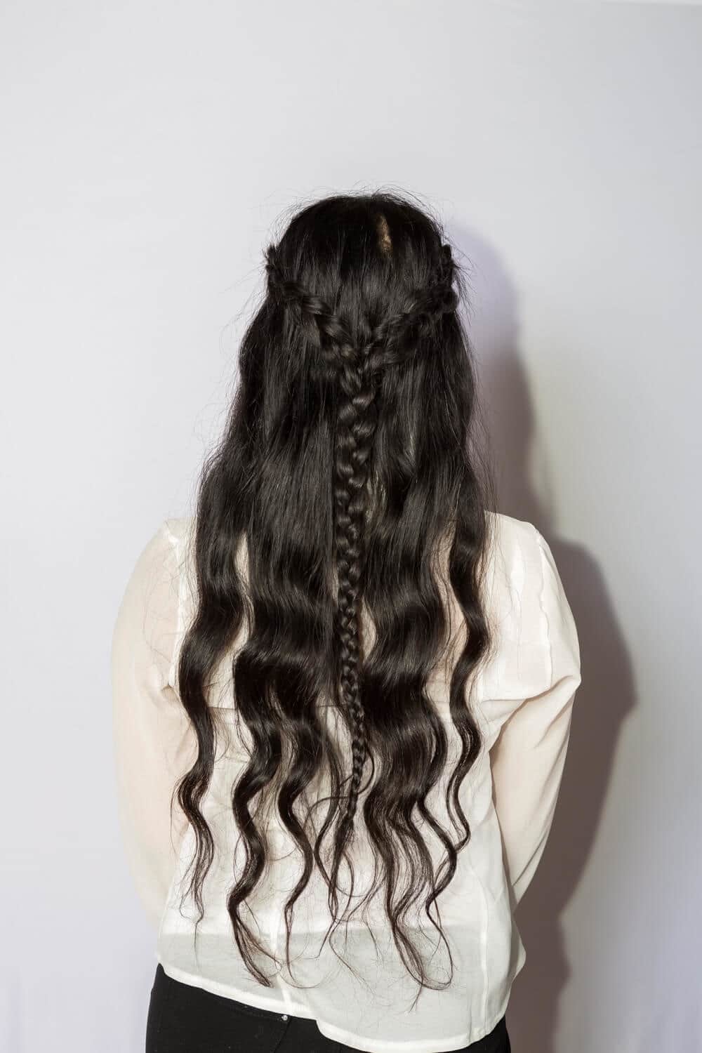 feeder dutch half up half down wedding hairstyles