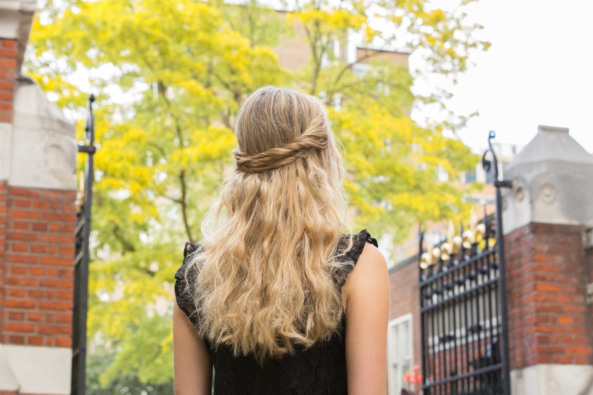 minimalist half up half down wedding hairstyles