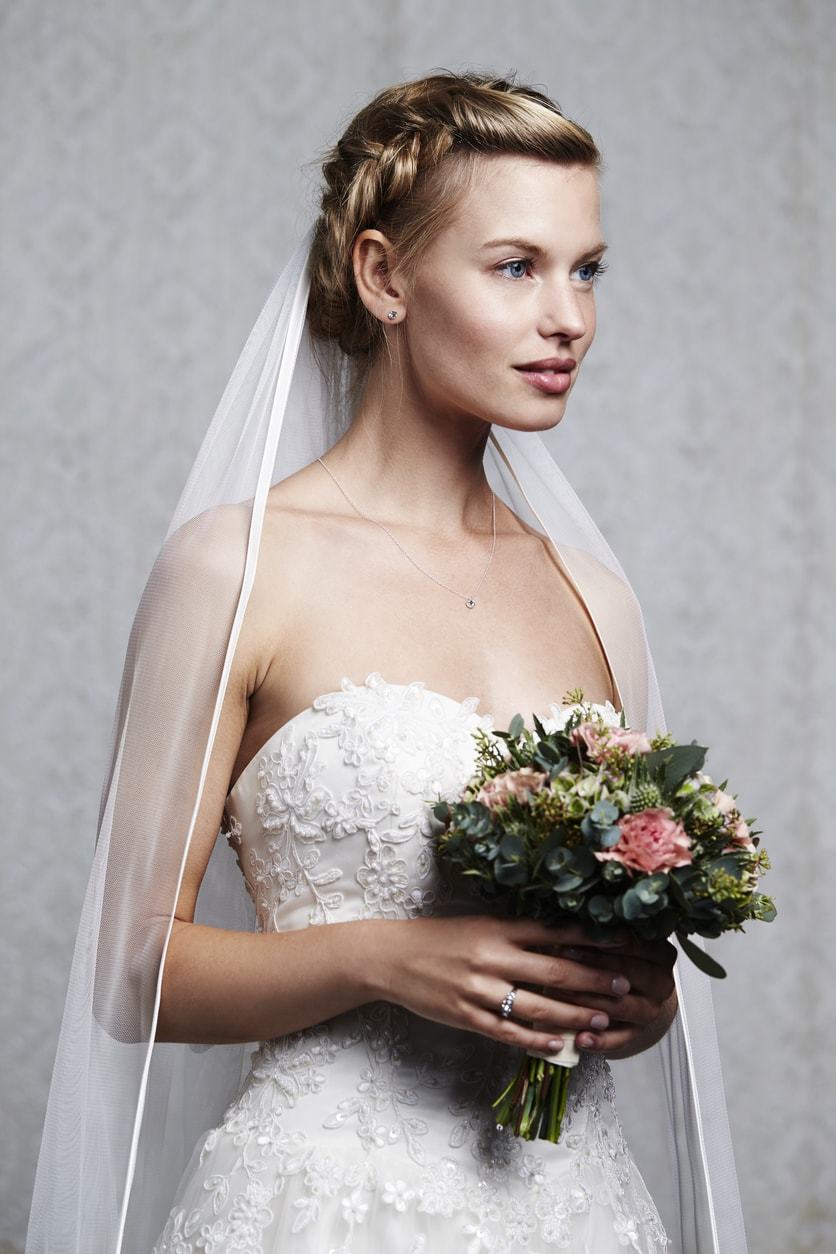 wedding hairstyles with veil blonde updo