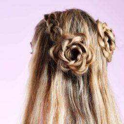 dutch half buns flower hairstyles