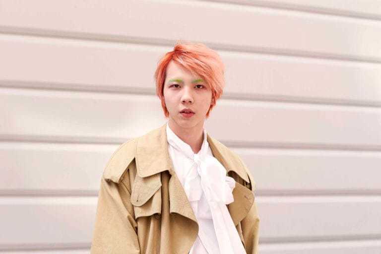 colored peach asian men hairstyles