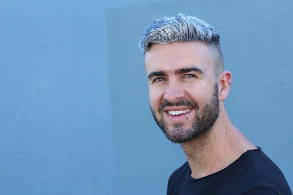 high and dyed shaved sides hairstyles mens
