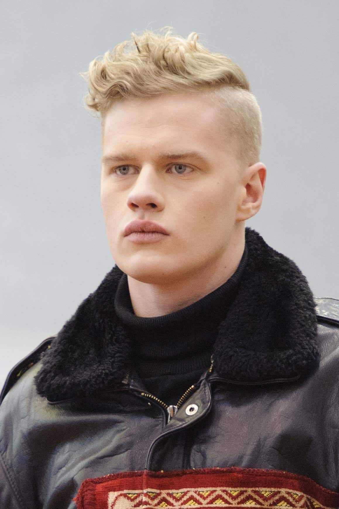 shaved sides hairstyles men curly fade