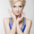 hairstyles with tiara voluminous blonde updo