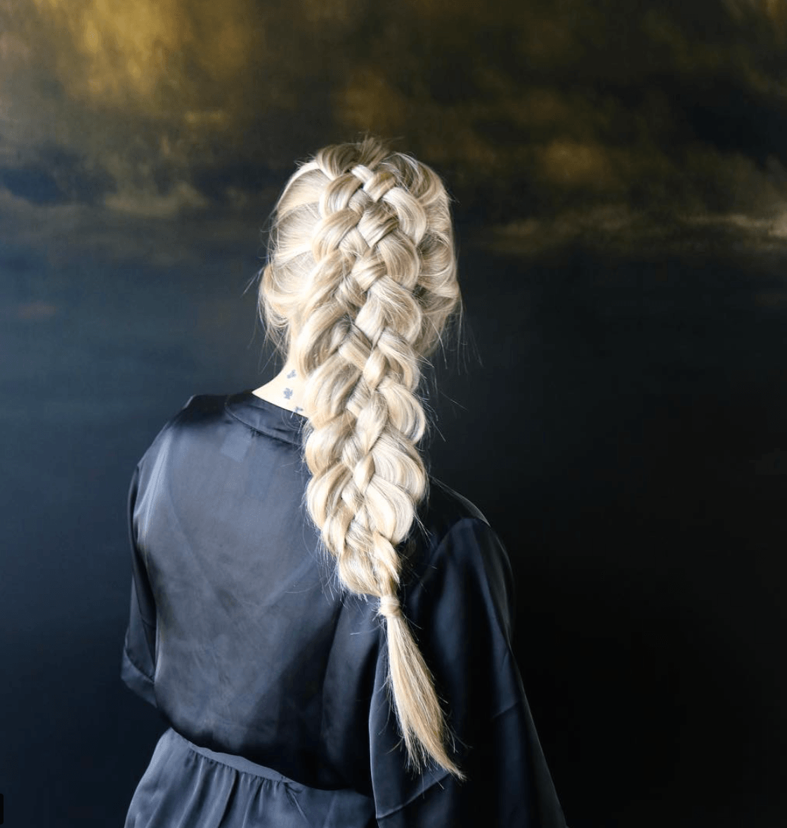 5 strand dutch braid bleach blonde thick braid