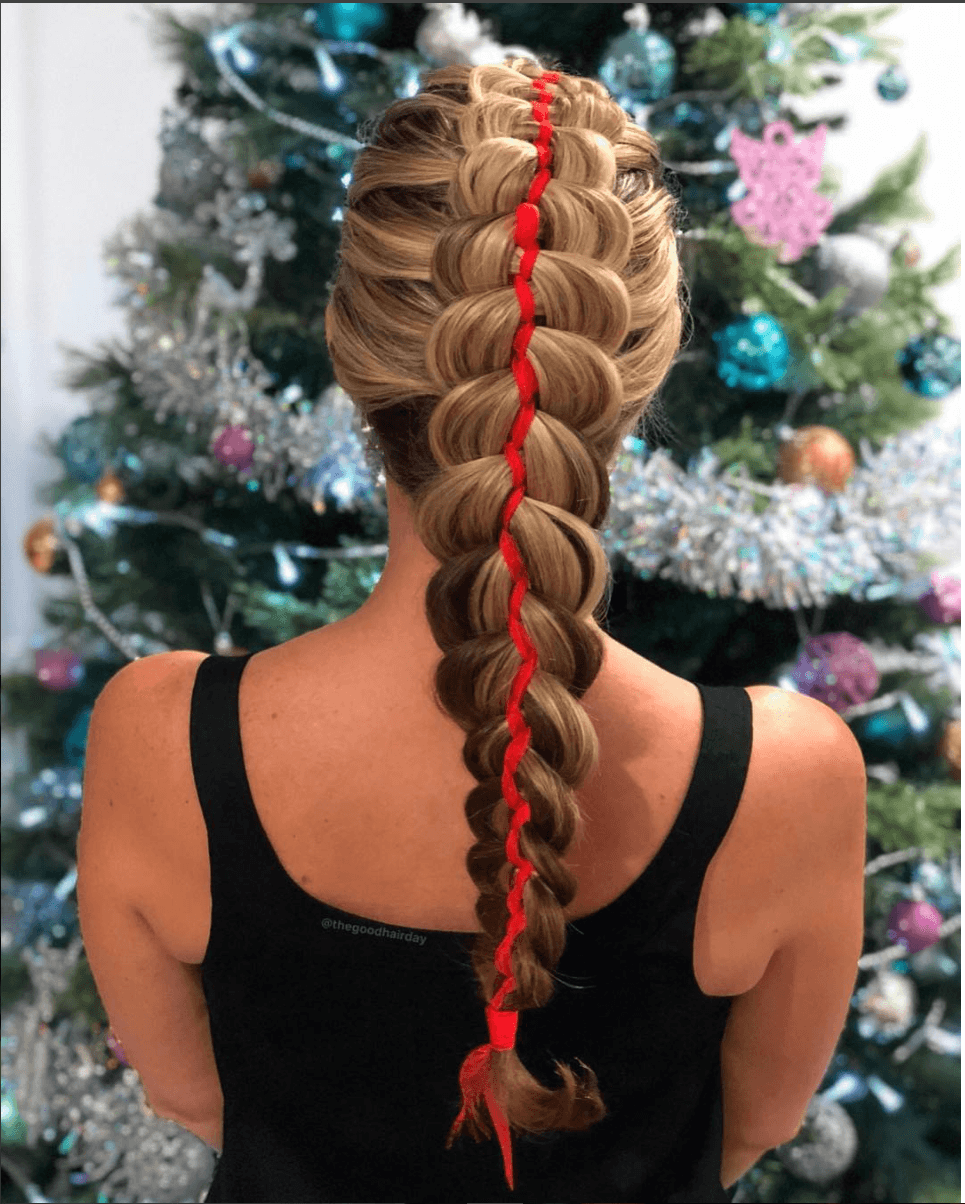 5 strand dutch braid threaded ribbon