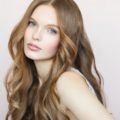 golden brown hair curled