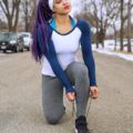 medium box braids purple hair