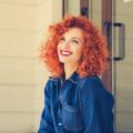 curly perm vivid red
