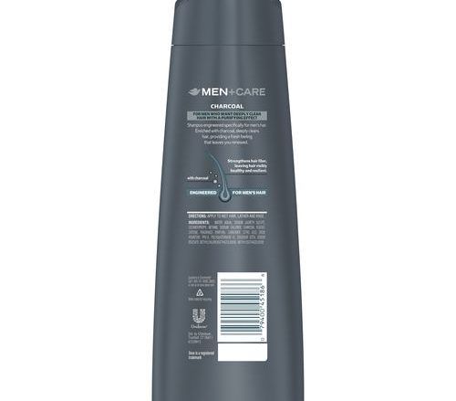 doce men care charcoal fortifying shampoo rear view