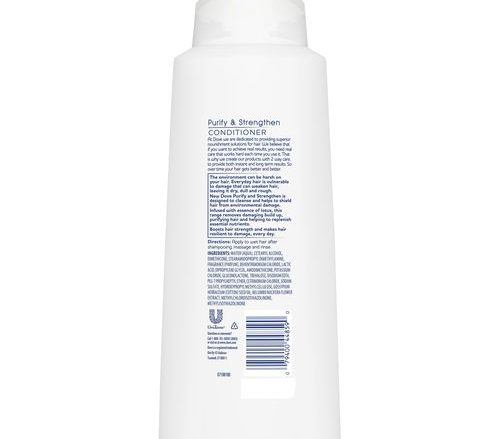 dove purity and strengthen conditioner rear view