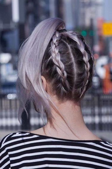 under braid hairstyles upside down pony