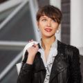 wedge haircut angled bangs