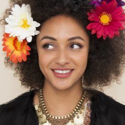 hippie hairstyles flowers and 'fro