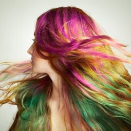 rainbow hair color waves