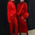 slicked back side part: models backstage