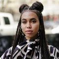 afro braid half up