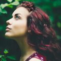 black cherry hair color: fringe braid