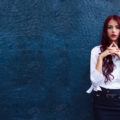 black cherry hair color: long waves