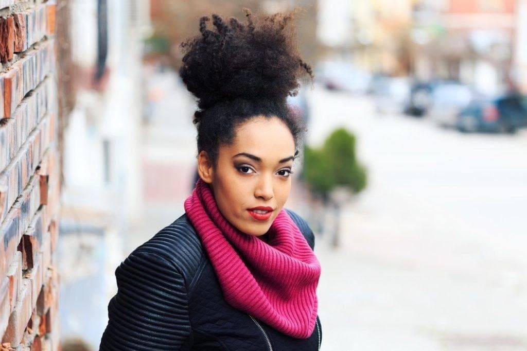 going natural: messy bun