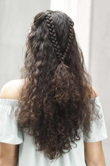 hairstyles for thick coarse hair: curls and braids
