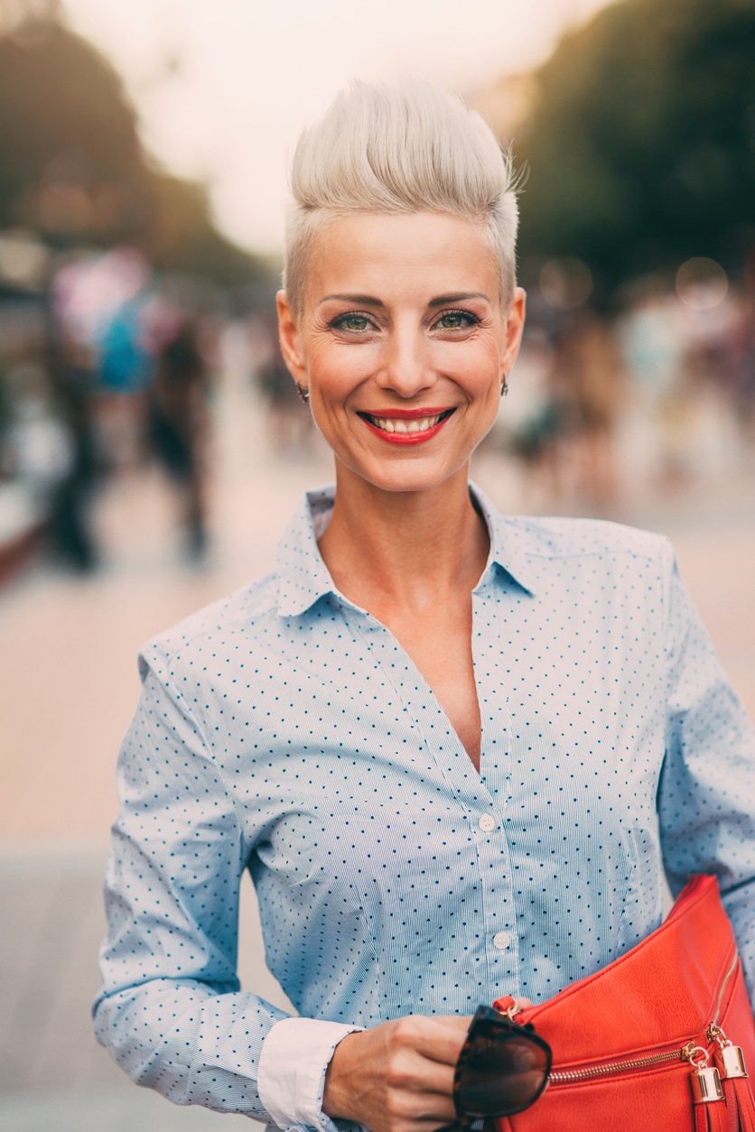 short cropped hairstyles: pixie with volume