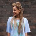 Bantu knots on weave: braids