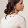 coiffed loose brunette piece-y updo