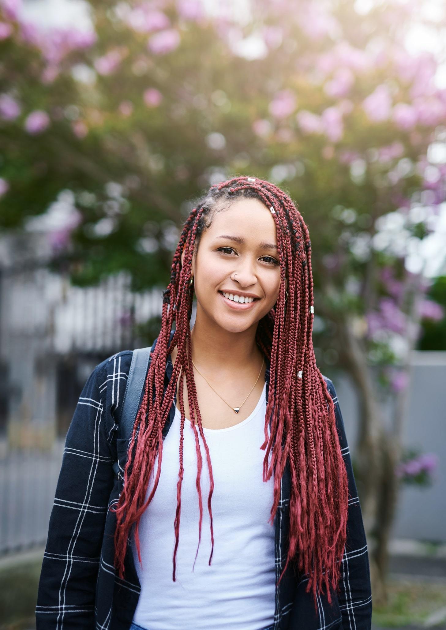 red box braids