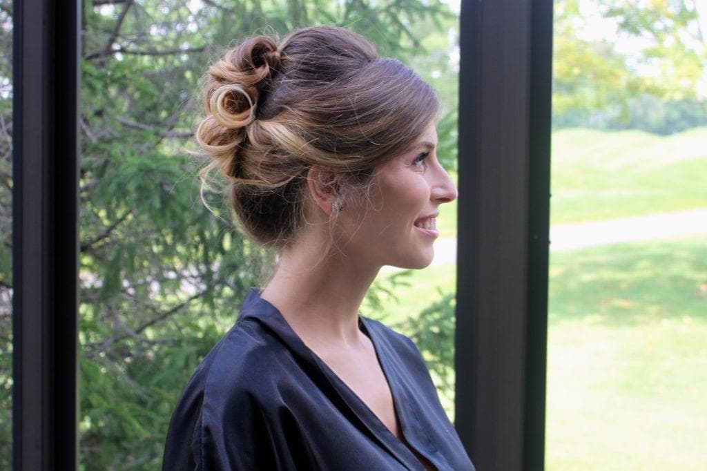 wedding hairstyles for medium length hair: curly updo