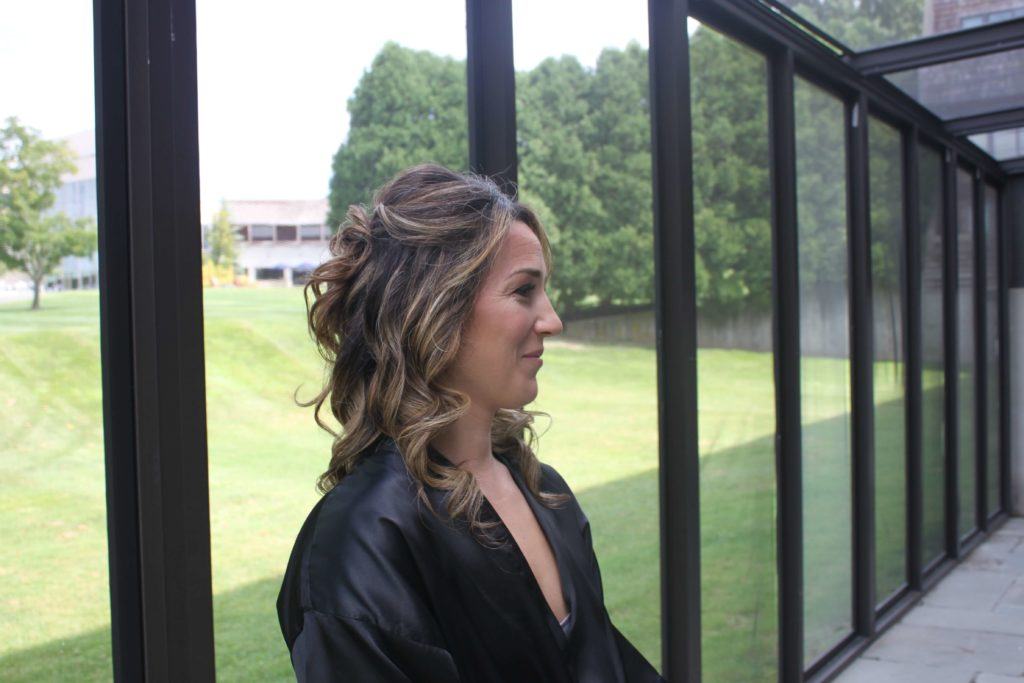 wedding hairstyles for medium length hair: half up